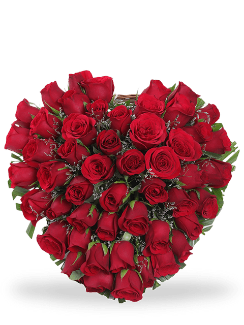 Cuore di 50 Rose Rosse