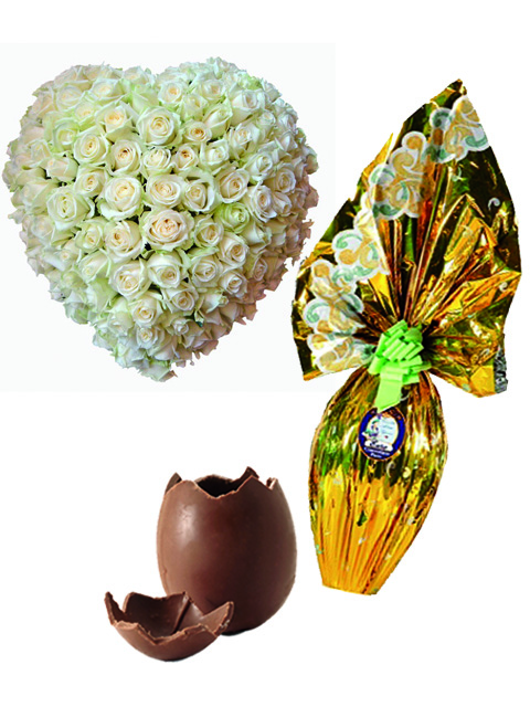 Cuore 100 rose 1 uovo pasqua
